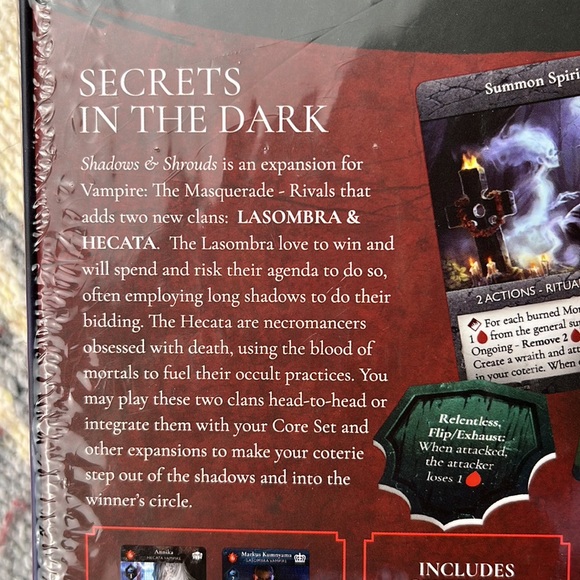 NEW and Sealed | Vampire: The Masquerade- Rivals: Shadows & Shrouds Expansion - Picture 3 of 5